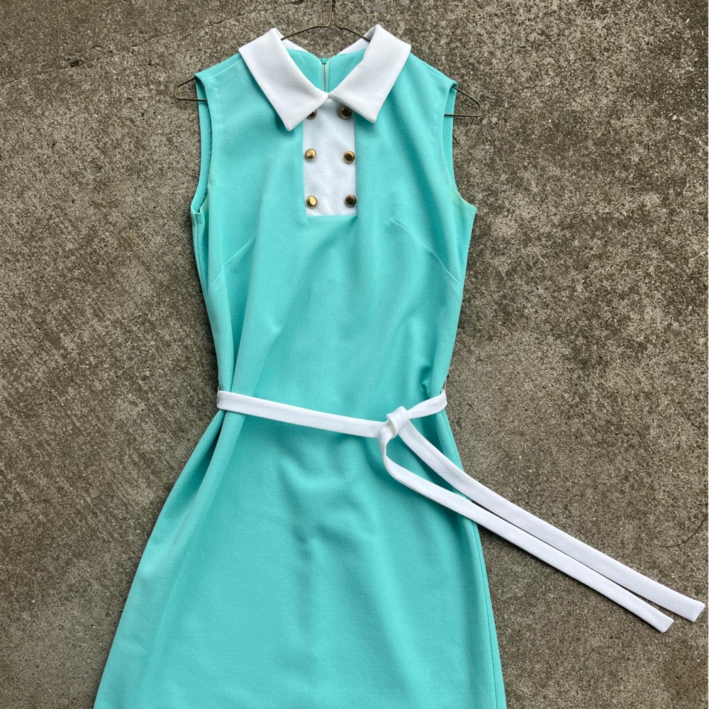 Teal mod midi dress